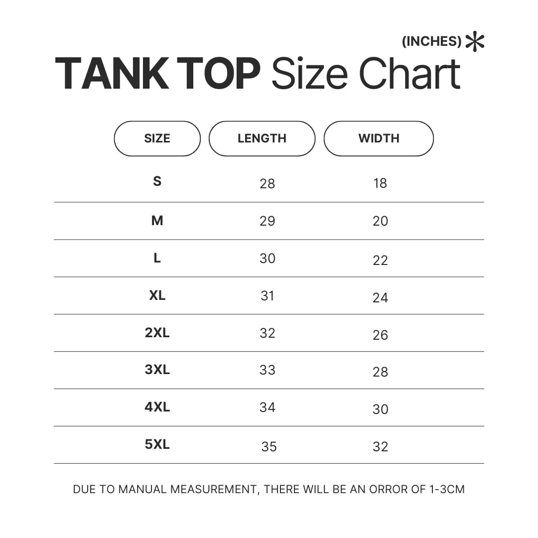 Tank Top Size Chart - Bob's Burgers Store